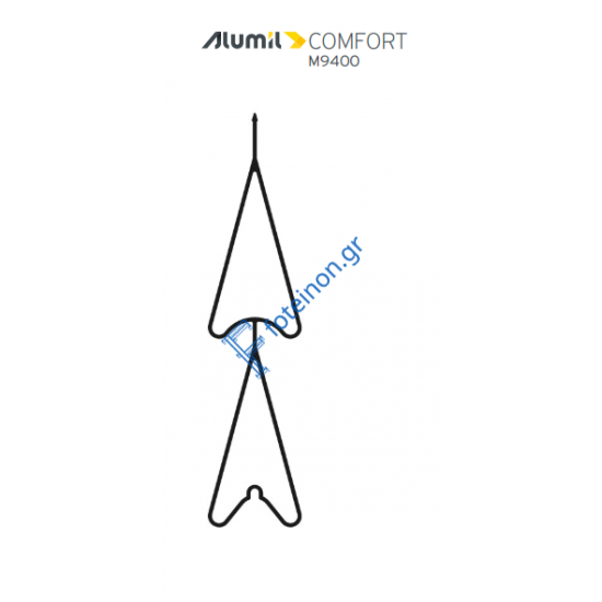 Περσίδα αχλαδάκι διπλό M9356 Alumil 6m σε χρώμα λευκό 9016