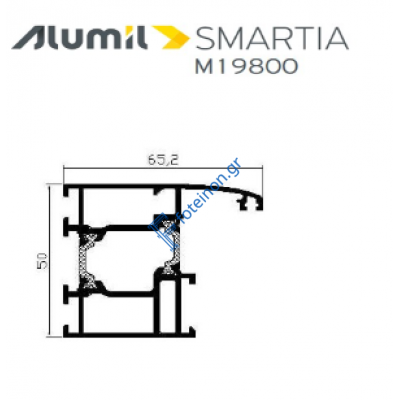 Φυσούνα Μ19834 της σειράς M19800 Alumil 6m σε χρώμα λευκό 9016