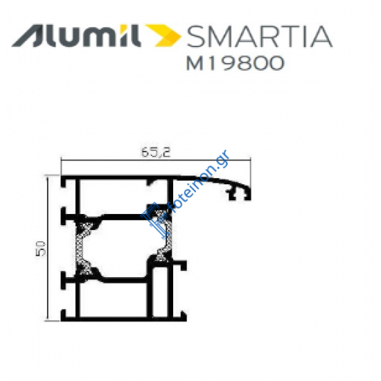 Φυσούνα Μ19834 της σειράς M19800 Alumil 6m σε χρώμα λευκό 9016