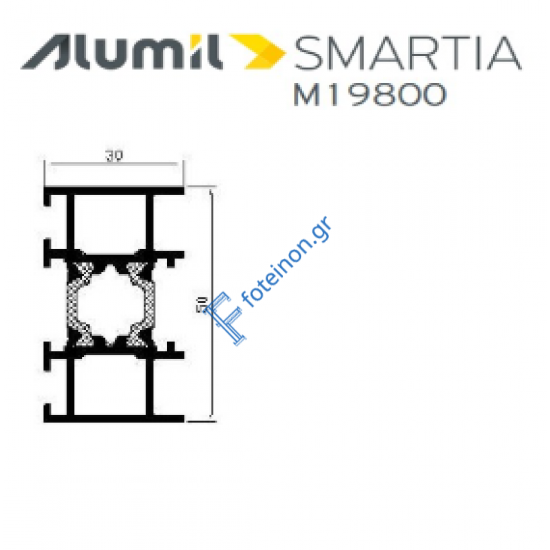 Φυσούνα Μ19833 της σειράς M19800 Alumil 6m σε χρώμα λευκό 9016