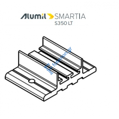 Κεντρικό στεγανωτικό ζεύγος Μ14600 34,5mm της σειράς S350 LT μαύρο Alumil 2401434503