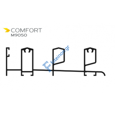 Οδηγός Μ9090 σειράς Μ9050 Comfort Alumil 6m σε χρώμα λευκό 9016