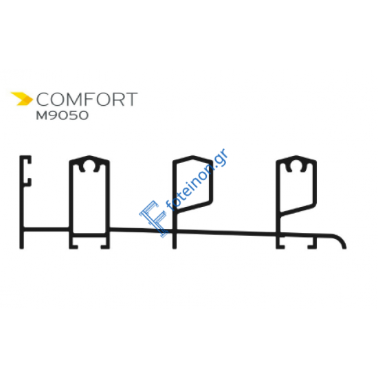 Οδηγός Μ9090 σειράς Μ9050 Comfort Alumil 6m σε χρώμα λευκό 9016