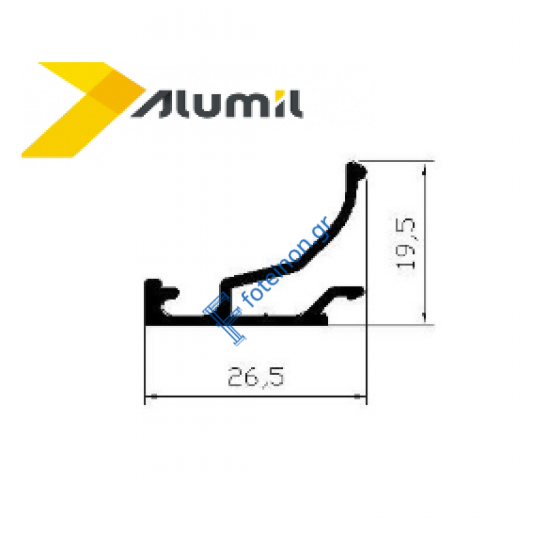 Πηχάκι M946 σειράς Μ940 Alumil 6m σε χρώμα λευκό 9016