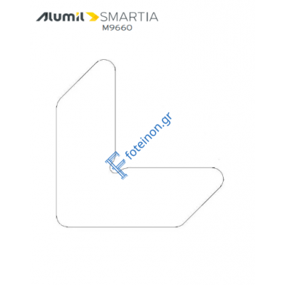 Γωνιά επιπεδότητας 11x30x1,25 Αλουμίνιο για κάσα Μ19620 και φύλλο Μ19622, S67976 της σειράς Μ9660 PHOS & S67 1807701101 Alumil