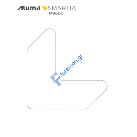 Γωνιά επιπεδότητας 11x30x1,25 Αλουμίνιο για κάσα Μ19620 και φύλλο Μ19622, S67976 της σειράς Μ9660 PHOS & S67 1807701101 Alumil