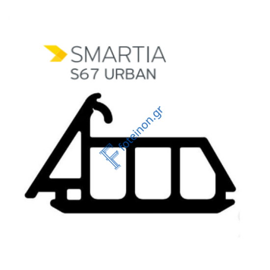 Κεντρικό ελαστικό (λάστιχο) S67 EPDM μαύρο Alumil 2106722303 (τιμή μέτρου)