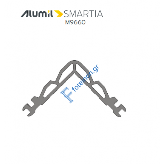 Γωνιά σύνδεσης 10,9x15,8mm για κρυφό φύλλο Μ19622 της σειράς Μ9960 PHOS Alumil 1131115400