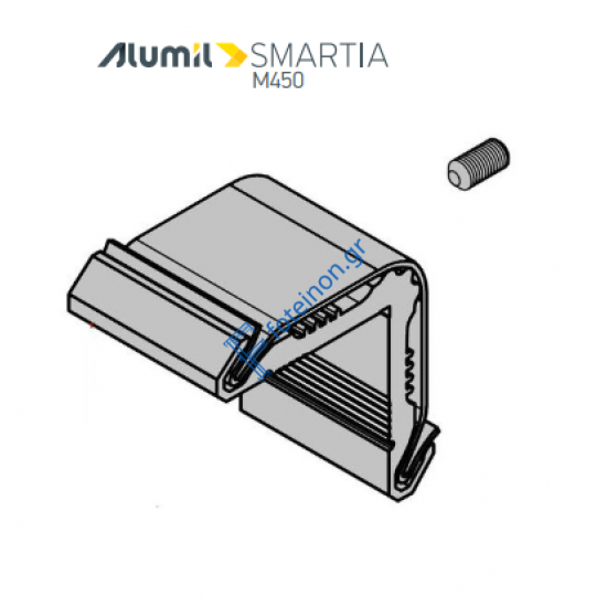 Γωνιά σύνδεσης Cal 11x40.8mm για φύλλο M4538, M4540 της σειράς M450 Alumil 1261140800