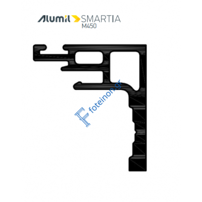 PVC πολυαμίδιο Αρμοκαλύπτρου M4568 για χωνευτά συρόμενα της σειράς M450 Alumil μήκος 5m 6604568003