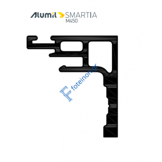 PVC πολυαμίδιο Αρμοκαλύπτρου M4568 για χωνευτά συρόμενα της σειράς M450 Alumil μήκος 5m 6604568003