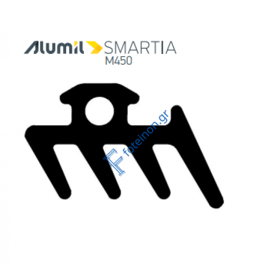 Εξωτερικό ελαστικό (λάστιχο) υάλωσης για φύλλα M4538, M4544, M4542, M4540 της σειράς M450 Alumil 2000686101 (τιμή μέτρου)