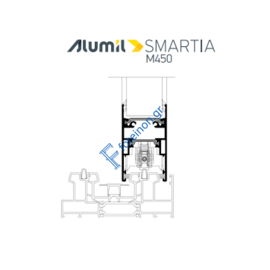 Φύλλο τζαμιού M4540 για απλό συρόμενο και κανονικό & στενό γάντζο της σειράς M450 Alumil 6m σε χρώμα λευκό 9016