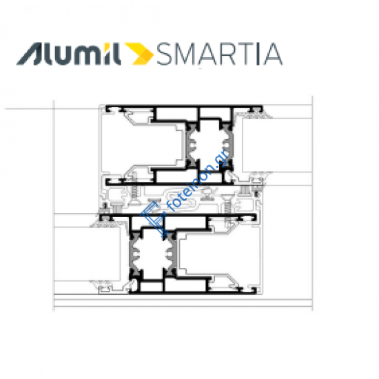 Φύλλο τζαμιού M4542 για απλό συρόμενο & ανασυρόμενο  και κανονικό & στενό γάντζο της σειράς M450 Alumil 6m σε χρώμα λευκό 9016