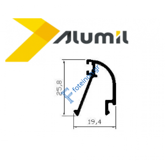Πηχάκι M9112 6m Σειράς M9300 Alumil Comfort σε χρώμα λευκό 9016