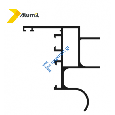 Κάσα ανοιγομένου M9880 της σειράς M10800 Smartia Alumil 6m σε χρώμα λευκό 9016 (κουραγκλέ οροφής)