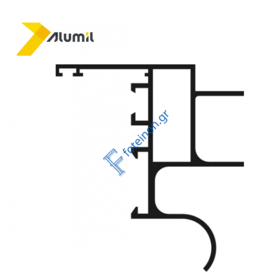 Κάσα ανοιγομένου M9880 της σειράς M10800 Smartia Alumil 6m σε χρώμα λευκό 9016 (κουραγκλέ οροφής)