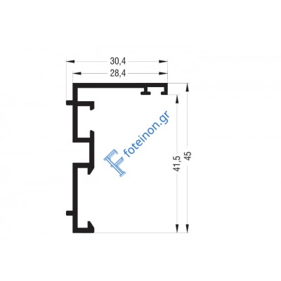 Κάσα M9325 σειράς Μ9400 Alumil 6m σε χρώμα λευκό 9016