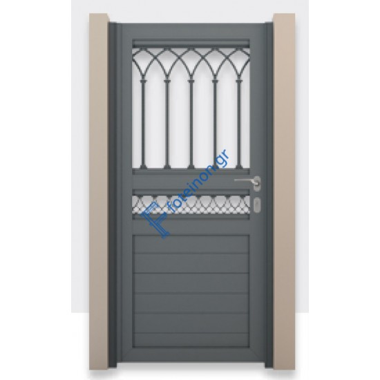 Μονόφυλλη ανοιγόμενη αυλόπορτα Aluminco KP.002100x100 (Ral)