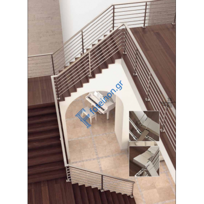 Κουπαστή 80*30 κομμένη στα μέτρα σας για κάγκελα αλουμινίου τύπου INOX F50-201 Aluminco (τιμή μέτρου)