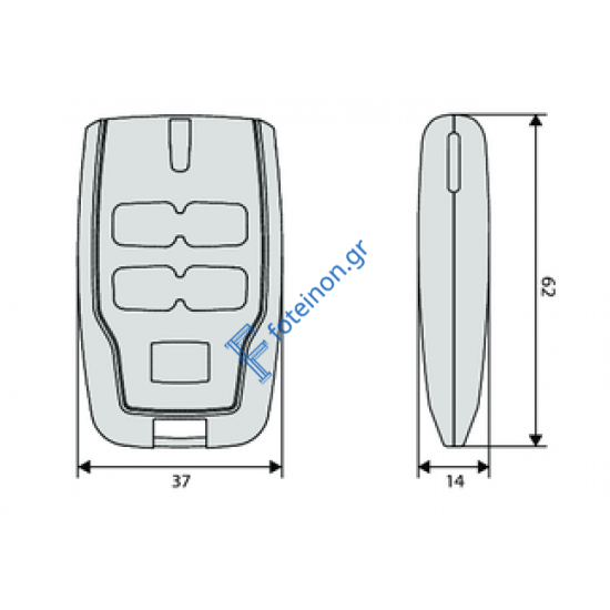 Τηλεχειριστήριο (control) MITTO B RCB02 R2 REPLAY με δύο κανάλια BFT
