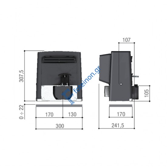 CAME BX 800 KIT Premium Σετ Μοτέρ Συρόμενης Γκαραζόπορτας έως 800kg 