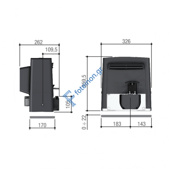 CAME BK 2200 AGE Σετ Μοτέρ Συρόμενης Γκαραζόπορτας έως 2200kg 