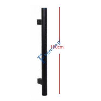 Λαβή πόρτας αλουμινίου στρογγυλή Φ32 – Μήκος 100 cm – Χρώμα Μαύρο (C35) - Convex
