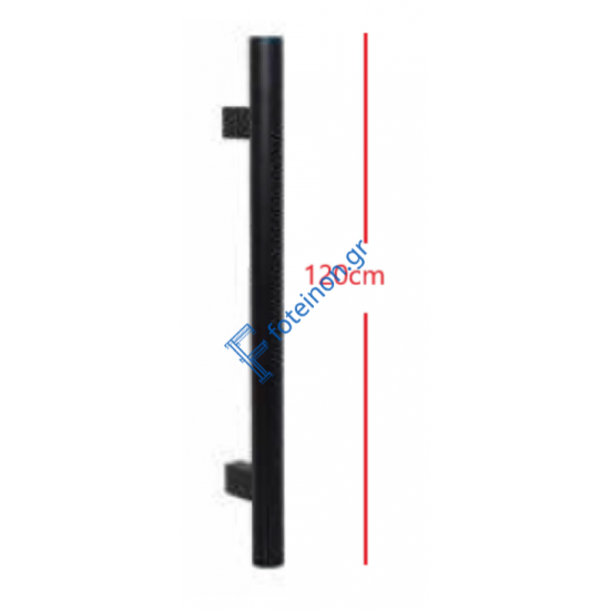 Λαβή πόρτας αλουμινίου στρογγυλή Φ32 – Μήκος 120 cm – Χρώμα Μαύρο (C35) - Convex