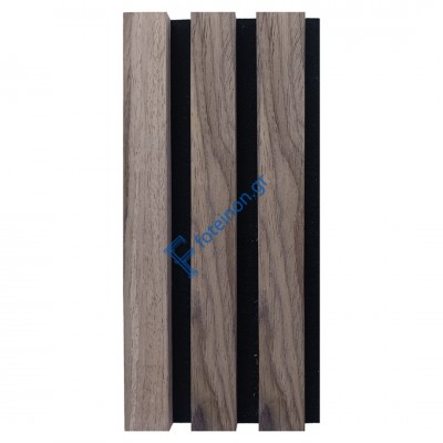 Σανίδα ηχομονωτική (Acoustic wall panel I) 21x600x2800 πηχάκια με καπλαμά χρώμα καφέ κωδ. K4 τιμή φύλλου 1,68m2