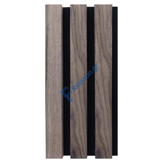 Σανίδα ηχομονωτική (Acoustic wall panel I) 21x600x2800 πηχάκια με καπλαμά χρώμα καφέ κωδ. K4 τιμή φύλλου 1,68m2