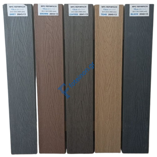 Τάβλα Συνθετικής περίφραξης WPC 2040-13 teak με ανάγλυφα νερά ξύλου 3D Dedron 20x130x3900mm κωδ. 2040-13 (παλαιό 2063) (τιμή βέργας)