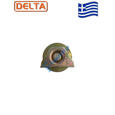 Ράουλο (ρόδα) Φ60 ,σχήμα U (για στρογγυλό)  Delta ,με βάση χωνευτή (Σκάφη), για αυλόπορτες σιδήρου.
