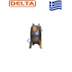 Ράουλο (ρόδα) Φ60 ,σχήμα U (για στρογγυλό)  Delta ,με βάση χωνευτή (Σκάφη), για αυλόπορτες σιδήρου.