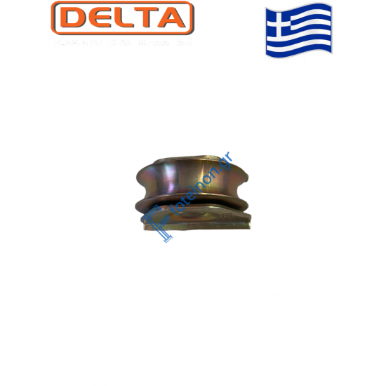 Ράουλο (ρόδα) Φ60 ,σχήμα U (για στρογγυλό)  Delta ,με βάση χωνευτή (Σκάφη), για αυλόπορτες σιδήρου.
