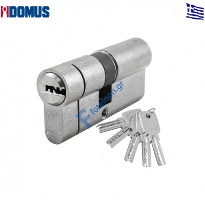 Κύλινδρος (αφαλός) ασφαλείας Econ 100mm (30-70) ασημί (Nickel) Domus (210100K)