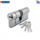 Κύλινδρος ασφαλείας Econ 75mm (30-45) και μετά το σπάσιμο ασημί (Nickel) Domus (21075K)
