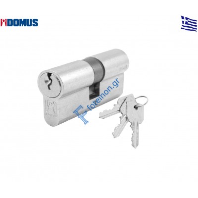 Κύλινδρος (αφαλός) 100mm 30/70 ασημί Domus (160100KH) με πόμολο ρόμβο