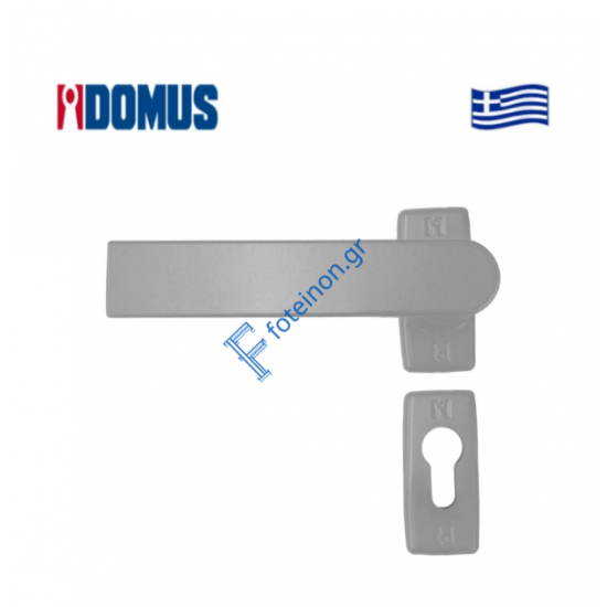 Πόμολο Skyline με μεταλλική ροζέτα silver Domus (6170S)