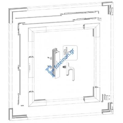 Μηχανισμός ανάκλισης Χ-100 για λαβή καρέ χρώμα λευκό (δε συμπεριλαμβάνεται η λαβή) 65418L DOMUS