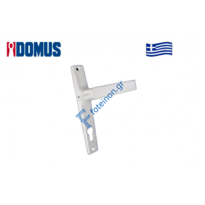 Πόμολο Skyline διπλό με πλάκα, λευκό Domus (6174L)