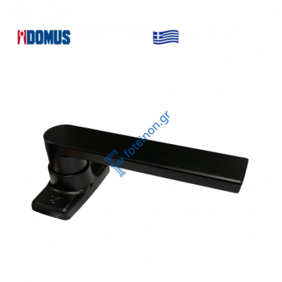 Πόμολο Skyline μονό με μεταλλική ροζέτα μαύρο Domus (6175M)