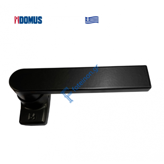 Πόμολο Skyline μονό με μεταλλική ροζέτα μαύρο Domus (6175M)