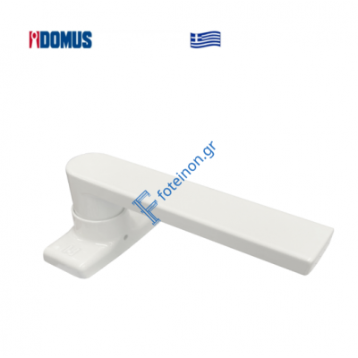 Πόμολο Skyline μονό με μεταλλική ροζέτα λευκό Domus (6175L)