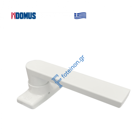 Πόμολο Skyline μονό με μεταλλική ροζέτα λευκό Domus (6175L)