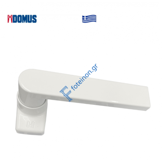 Πόμολο Skyline μονό με μεταλλική ροζέτα λευκό Domus (6175L)