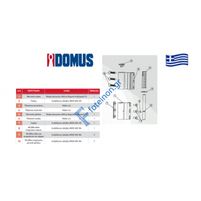Μεντεσές αλουμινίου περιμετρικού διπλός βαρέως τύπου Euro 16 σε χρώμα λευκό Domus 6850L