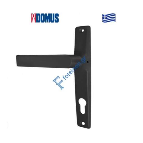 Πόμολο Skyline διπλό με πλάκα, μαύρο Domus (6174M)