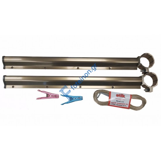 Απλώστρα τύπου inox για στρογγυλή κουπαστή σε χρώμα Ανοδίωση Bronze