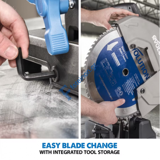 Φαλτσοκόφτης ξηράς κοπής (πριόνι)  Evo S355 CPS για ξύλο,σίδερο,αλουμίνιο,ανοξείδωτο 2200W(διατίθεται με επανατροχιζόμενο δίσκο κοπής σιδήρου 355mm) Evolution 